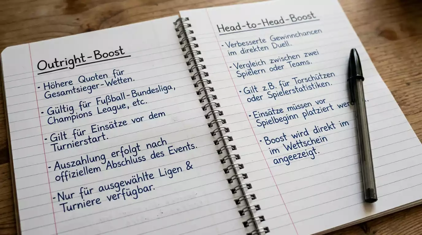 Notizen zu Outright-Boost und Head-to-Head-Boost im Vergleich