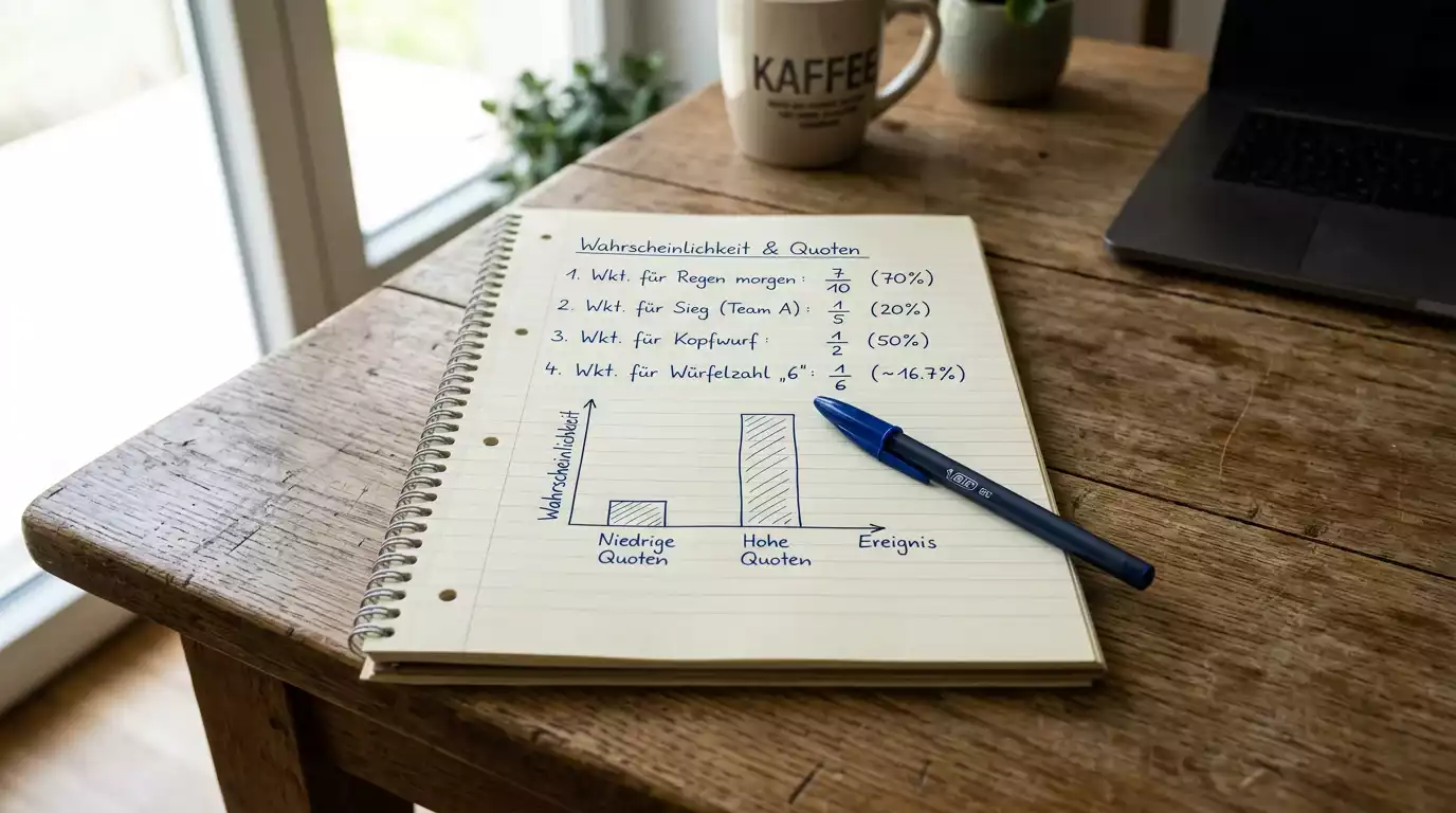 Handschriftliche Notizen zur Berechnung des Erwartungswerts einer Freiwette