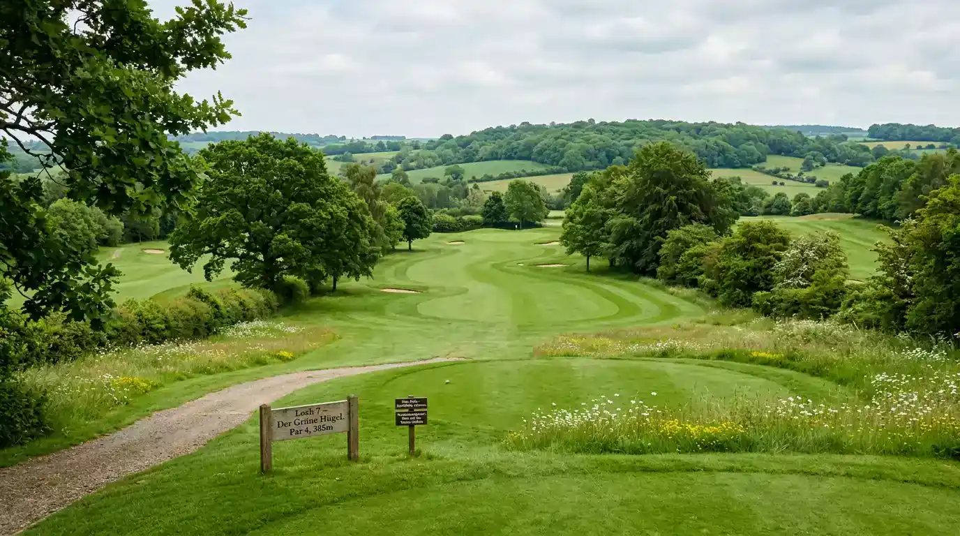 Europäischer Parkland-Course mit sanften Hügeln
