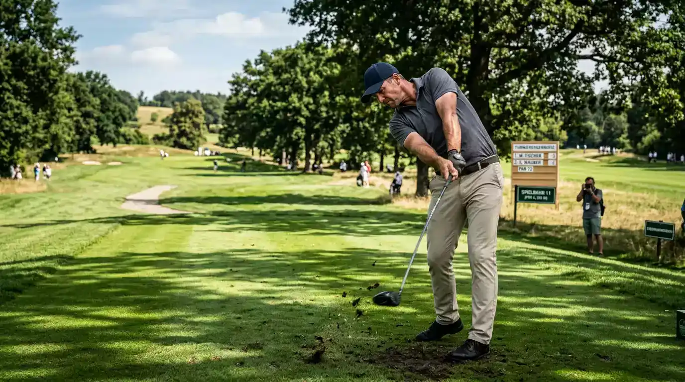 Europäischer Tour-Profi beim Fairway-Schlag