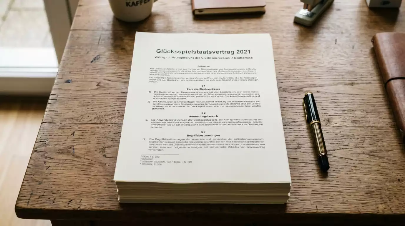 Vollständiger Gesetzestext des Glücksspielstaatsvertrags auf dem Tisch