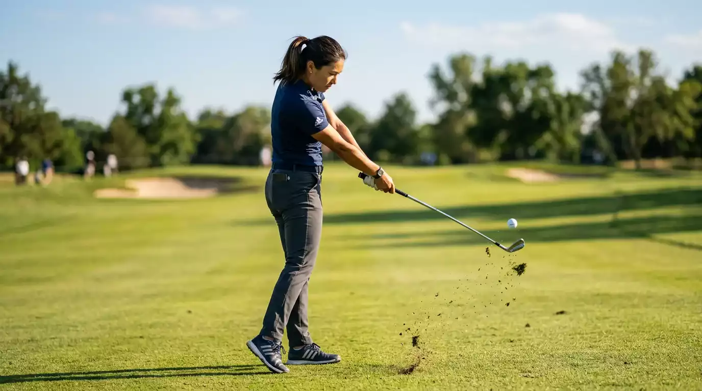 Golfer auf dem Fairway in der Morgensonne als Sinnbild für Golf-Wetten-Bonus-Strategie