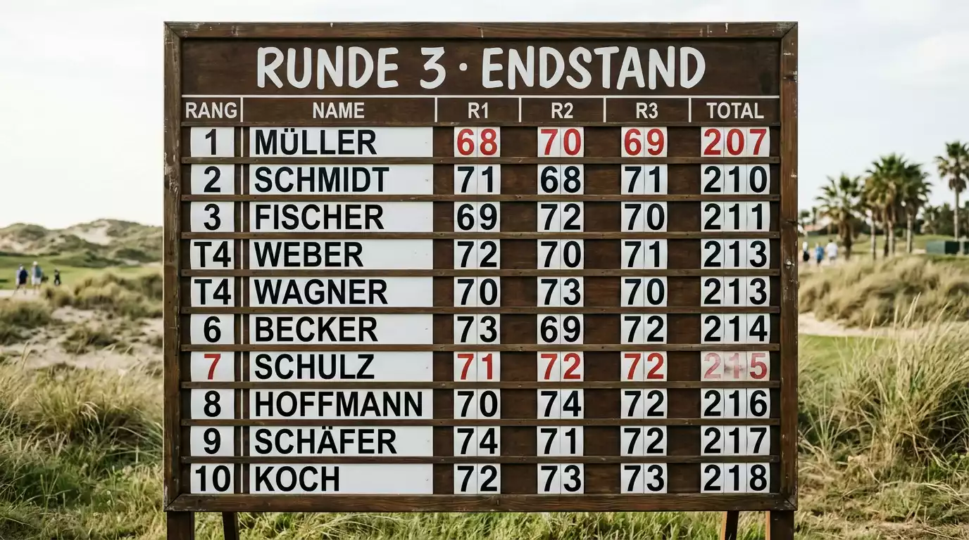 Leaderboard nach 54 Löchern an einem LIV-Spielort