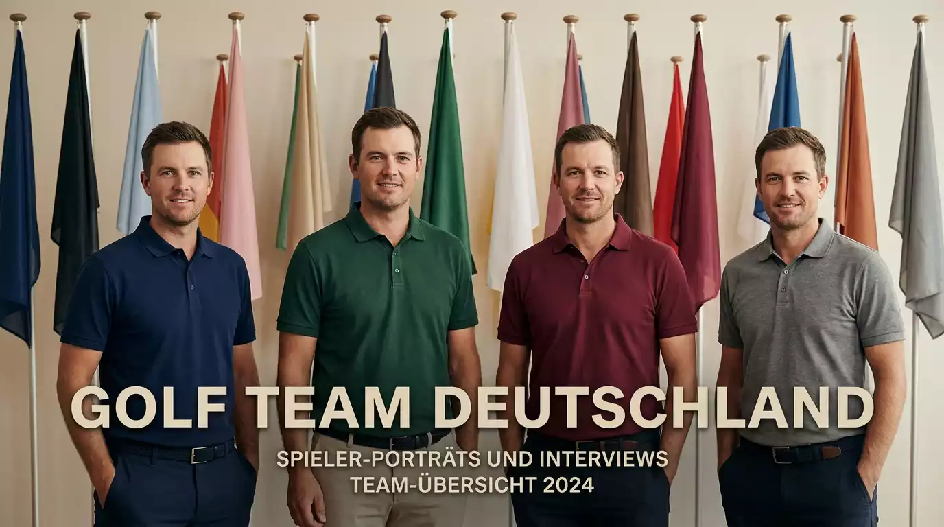 Team-Spieler in Uniform vor Team-Flaggen-Wand