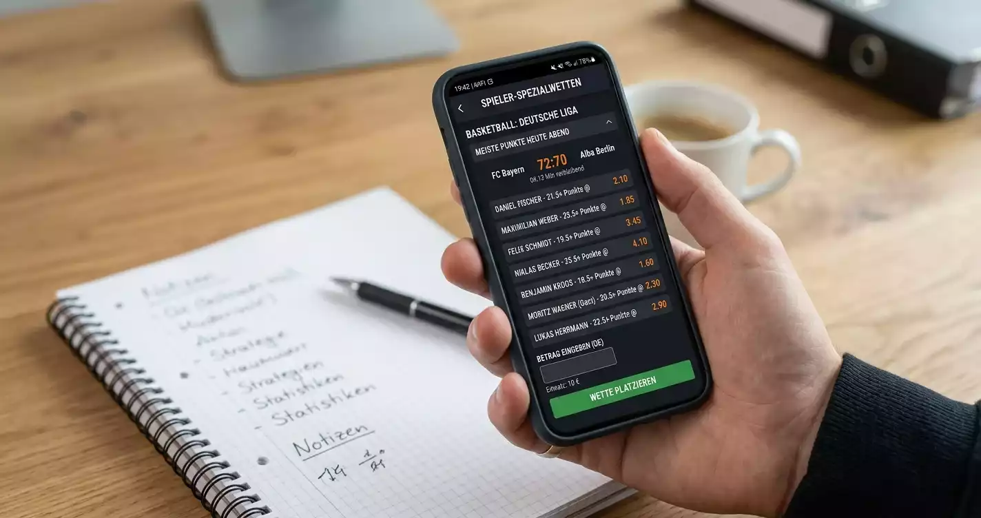Smartphone-Wett-App zeigt Outright-Markt mit Turniersieger-Auswahl
