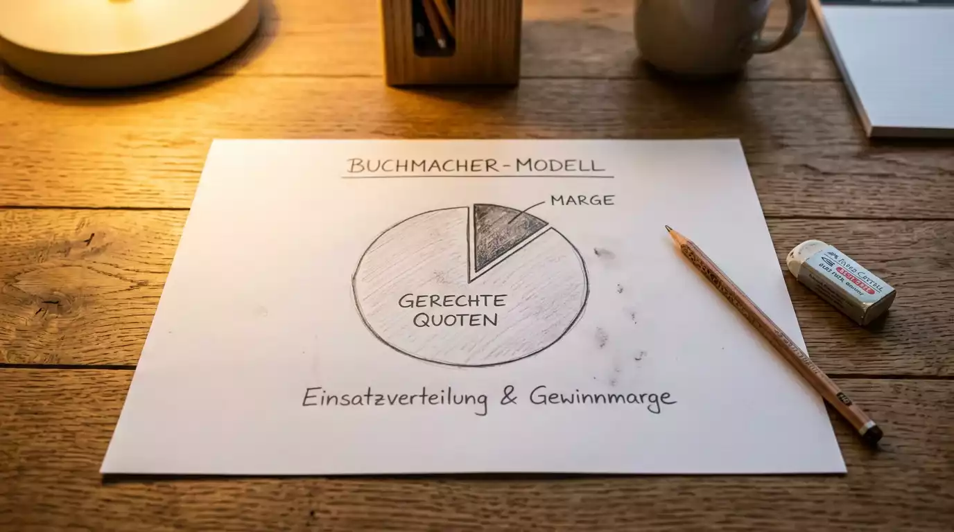 Handskizze mit Konzept Overround und Marge auf Papier