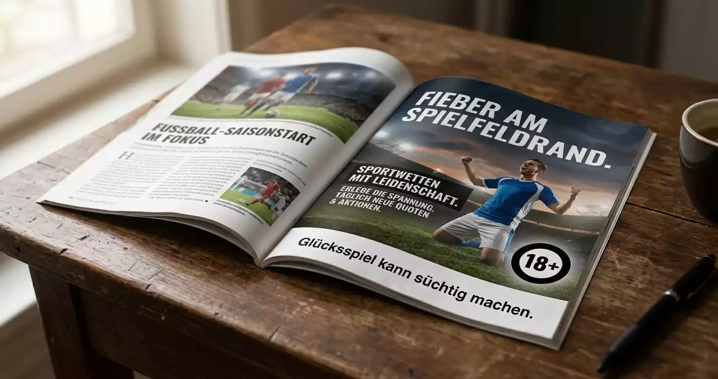 Hinweis zum Jugendschutz bei Sportwetten-Werbung in einem Magazin