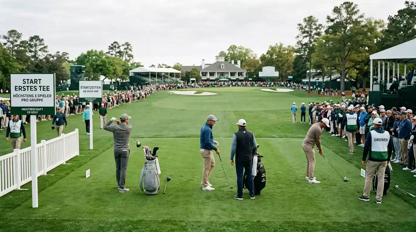 Volles Spielerfeld am ersten Abschlag zur PGA Championship