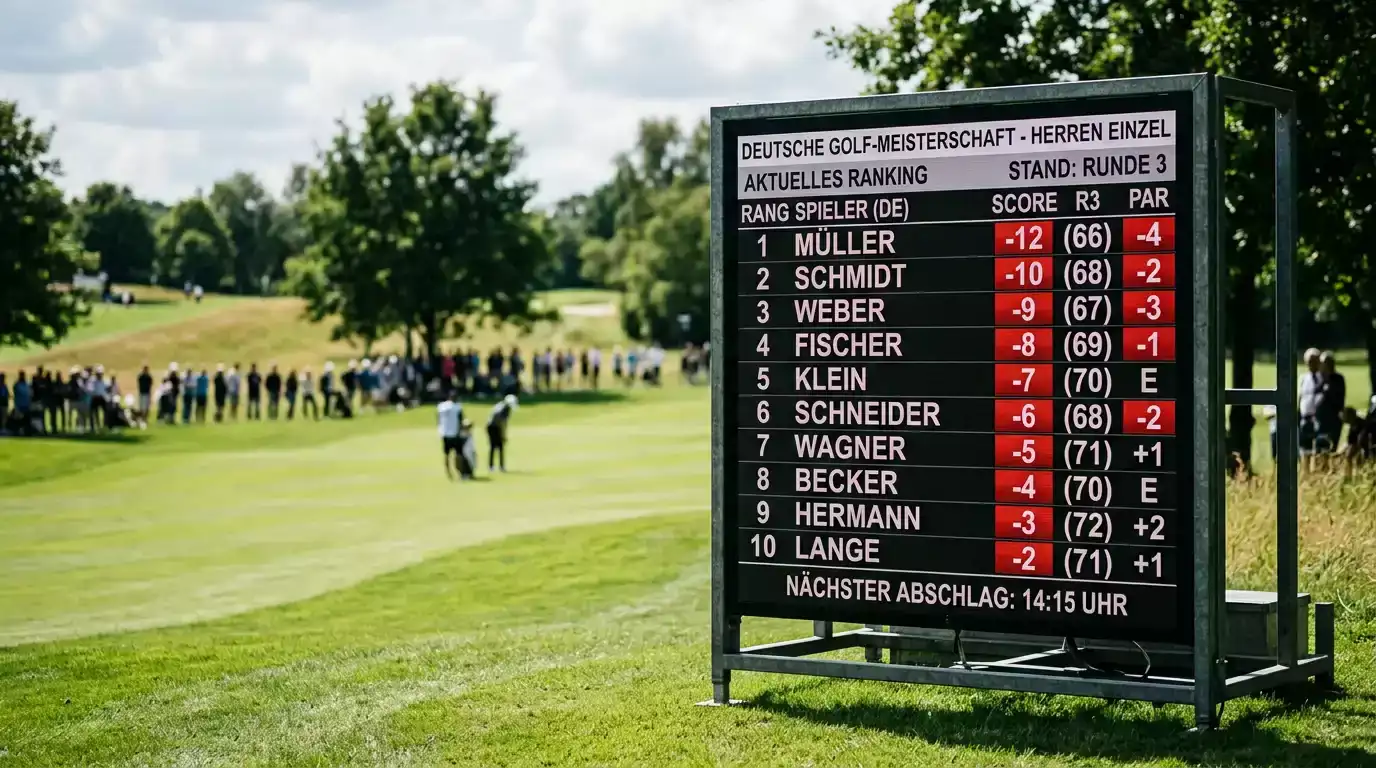 PGA-Tour-Leaderboard auf grosser Stadionanzeige