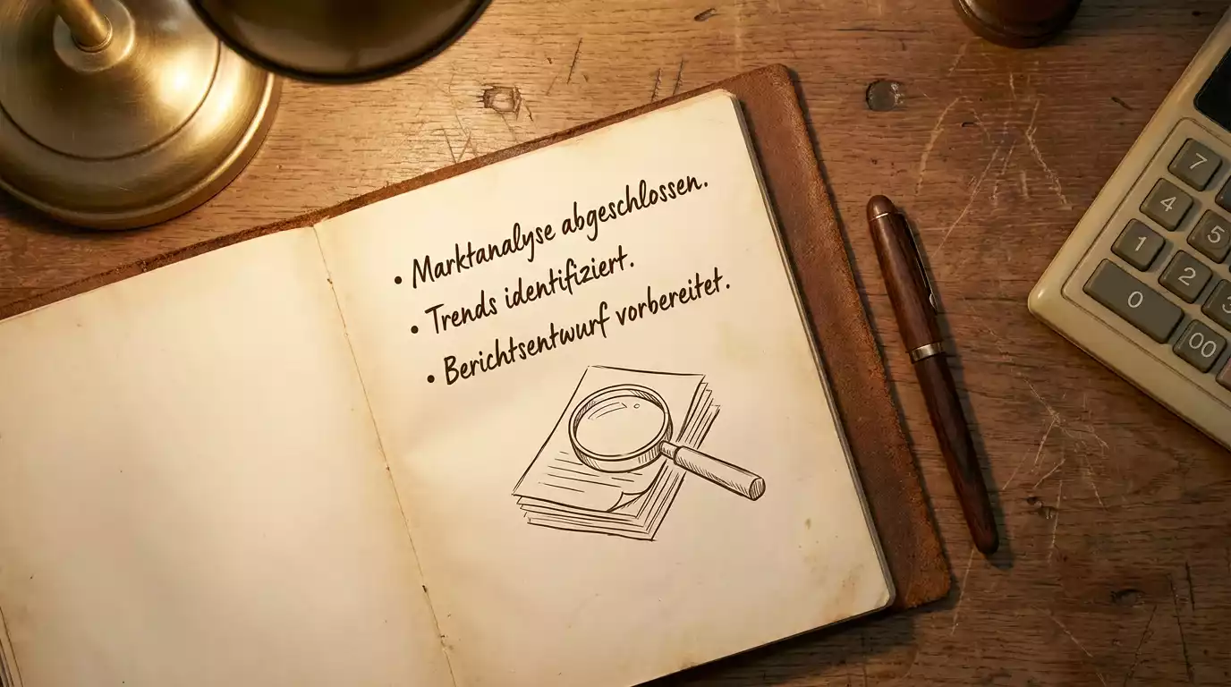 Notizbuch mit drei Komponenten eines Konstanz-Auswahl-Modells