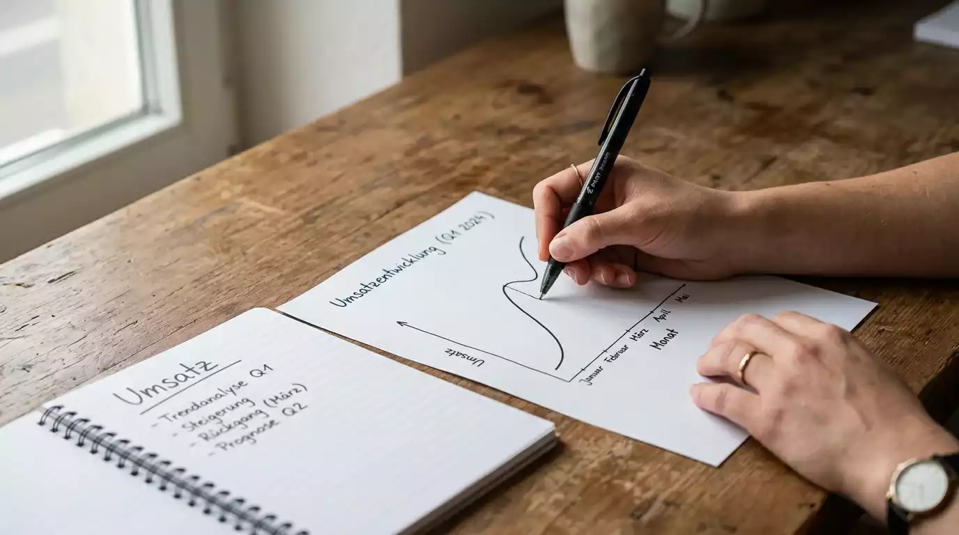 Person rechnet mit Stift Umsatzvolumen für Head-to-Head-Wetten auf Papier nach