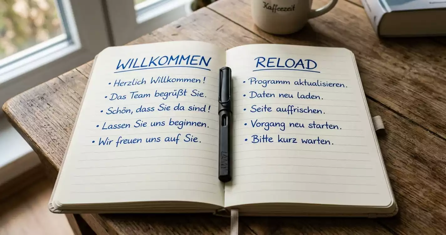 Notizbuch mit Vergleich Willkommensbonus und Reload-Bonus